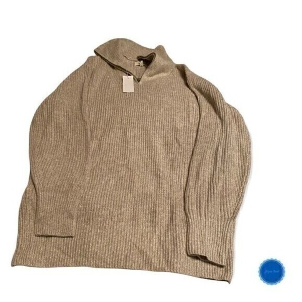 Lou & Grey Tan Cowl Neck Sweater